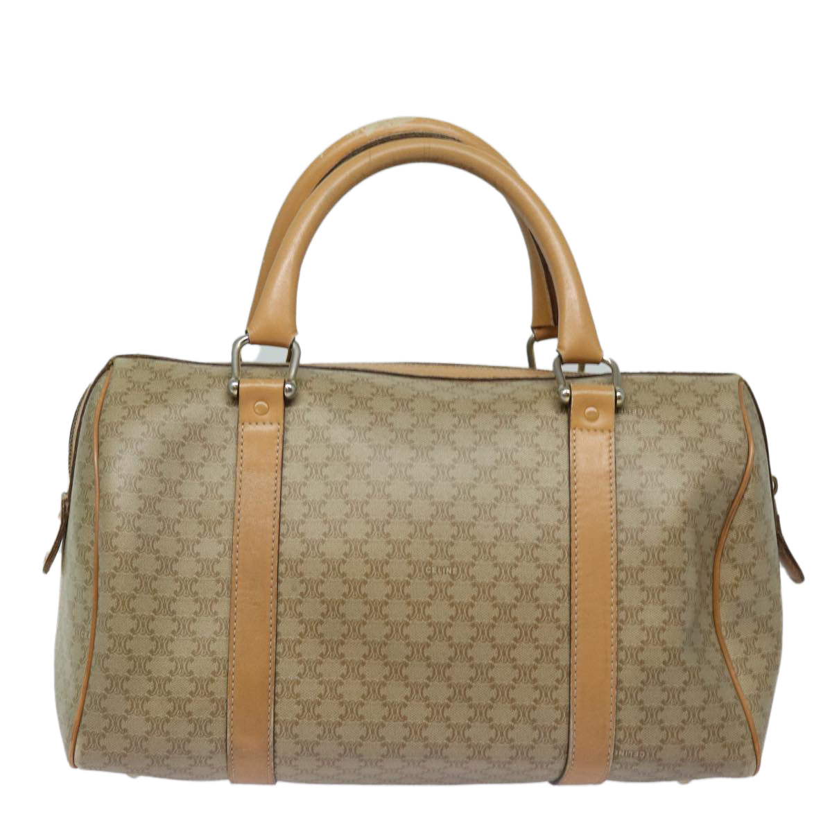 CELINE Macadam Canvas Boston Bag Beige  fm3561