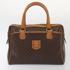 CELINE Macadam Canvas Shoulder Bag Hand Bag PVC Leather 2Set Brown  fm3566