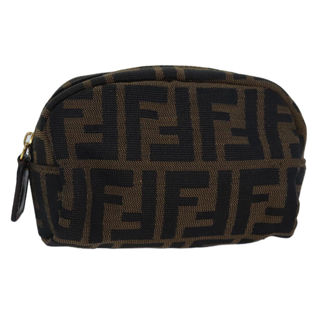 FENDI Zucca Canvas Pouch Brownfm3578