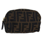 FENDI Zucca Canvas Pouch Brownfm3578
