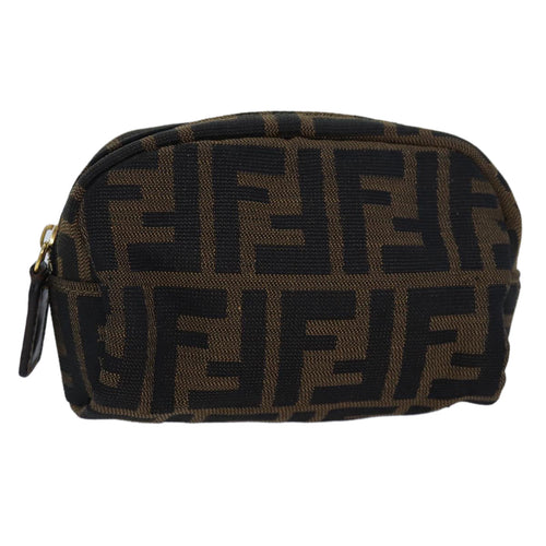 FENDI Zucca Canvas Pouch Brownfm3578