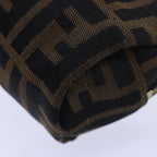 FENDI Zucca Canvas Pouch Brownfm3578