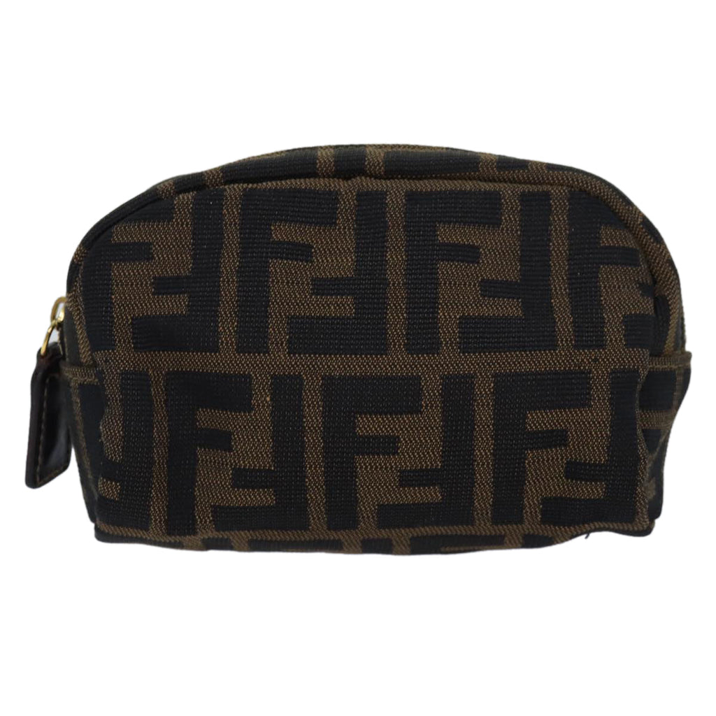 FENDI Zucca Canvas Pouch Brownfm3578