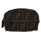 FENDI Zucca Canvas Pouch Brownfm3578