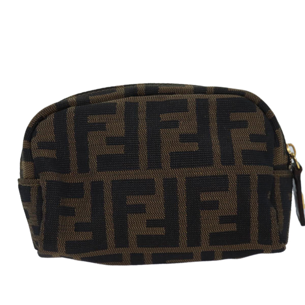FENDI Zucca Canvas Pouch Brownfm3578