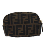 FENDI Zucca Canvas Pouch Brownfm3578