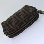 FENDI Zucca Canvas Pouch Brownfm3578