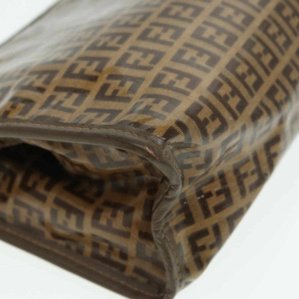 FENDI Zucchino Canvas Clutch Bag Coated Canvas Beigefm3587
