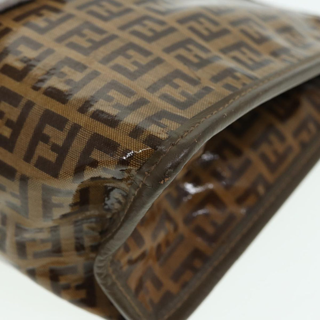 FENDI Zucchino Canvas Clutch Bag Coated Canvas Beigefm3587