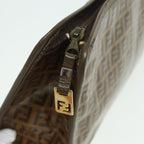 FENDI Zucchino Canvas Clutch Bag Coated Canvas Beigefm3587