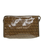 FENDI Zucchino Canvas Clutch Bag Coated Canvas Beigefm3587