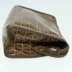 FENDI Zucchino Canvas Clutch Bag Coated Canvas Beigefm3587