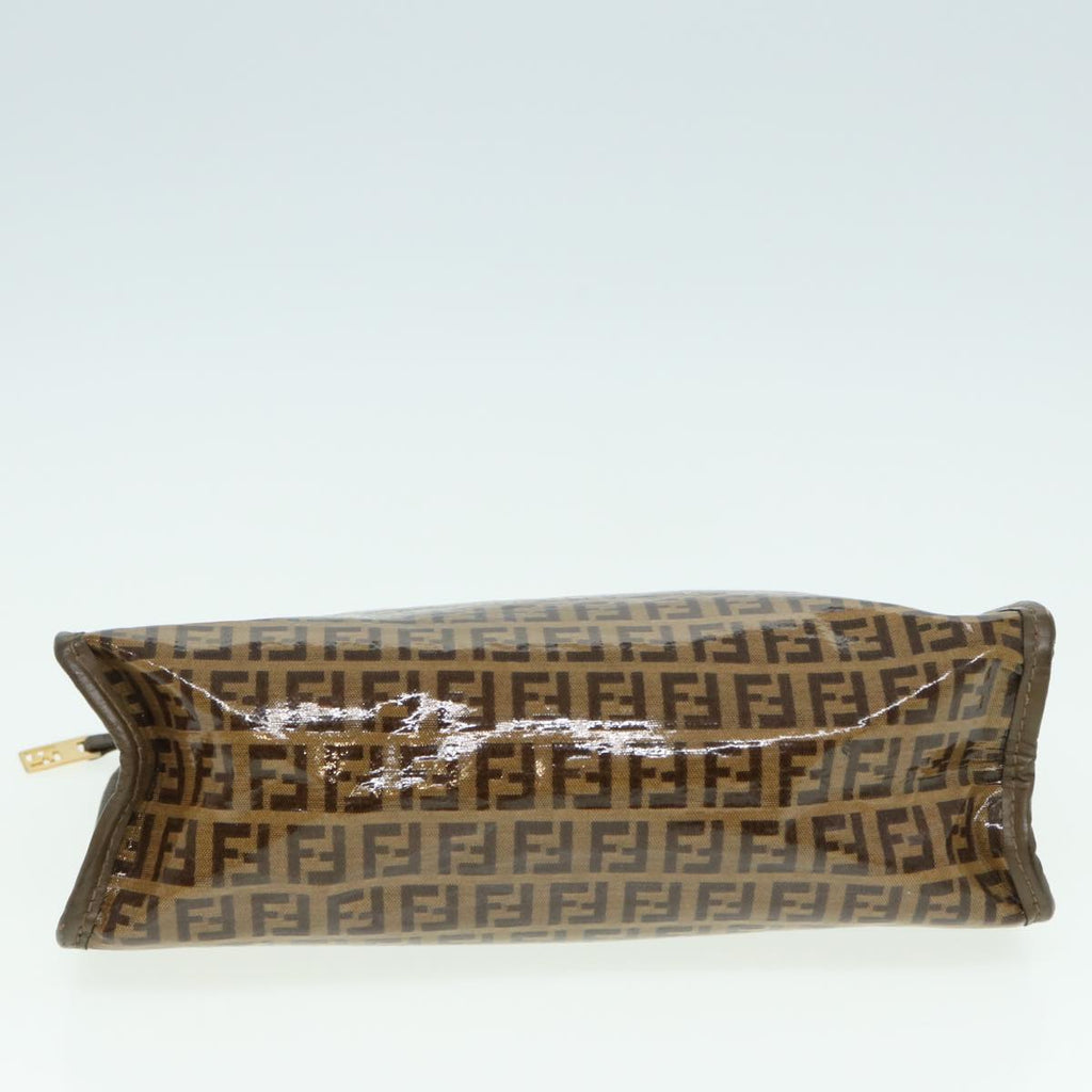 FENDI Zucchino Canvas Clutch Bag Coated Canvas Beigefm3587