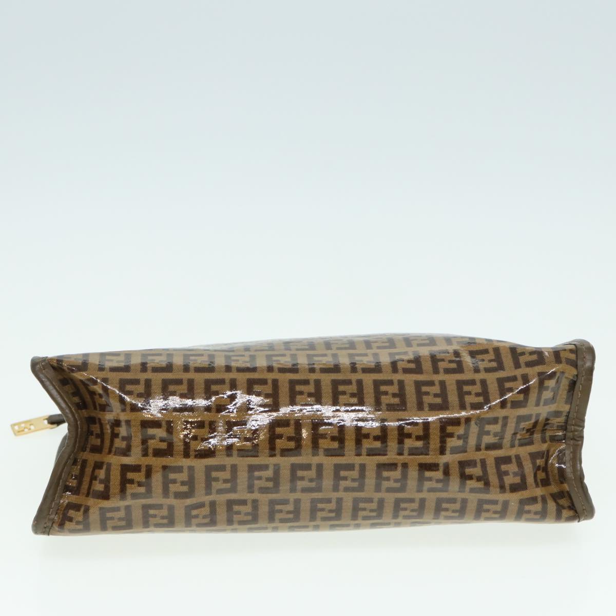 FENDI Zucchino Canvas Clutch Bag Coated Canvas Beigefm3587