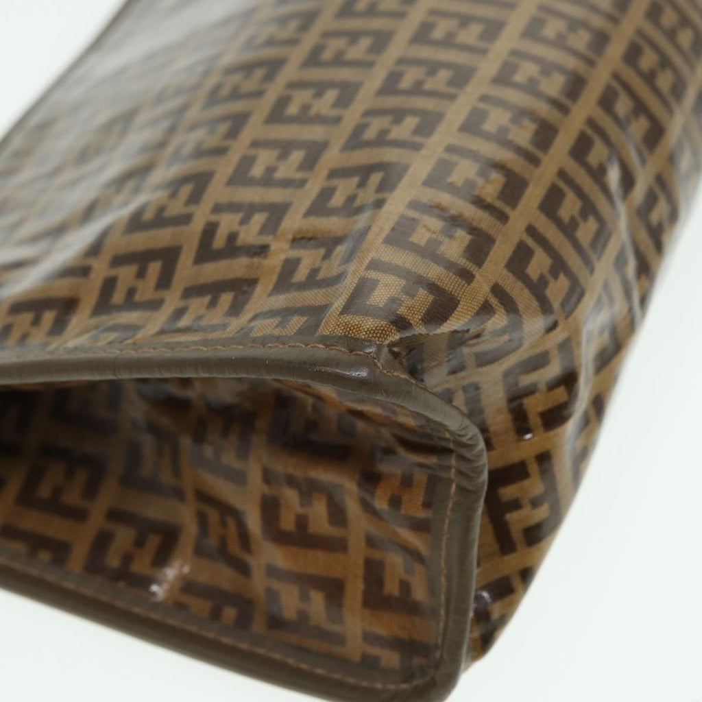 FENDI Zucchino Canvas Clutch Bag Coated Canvas Beigefm3587