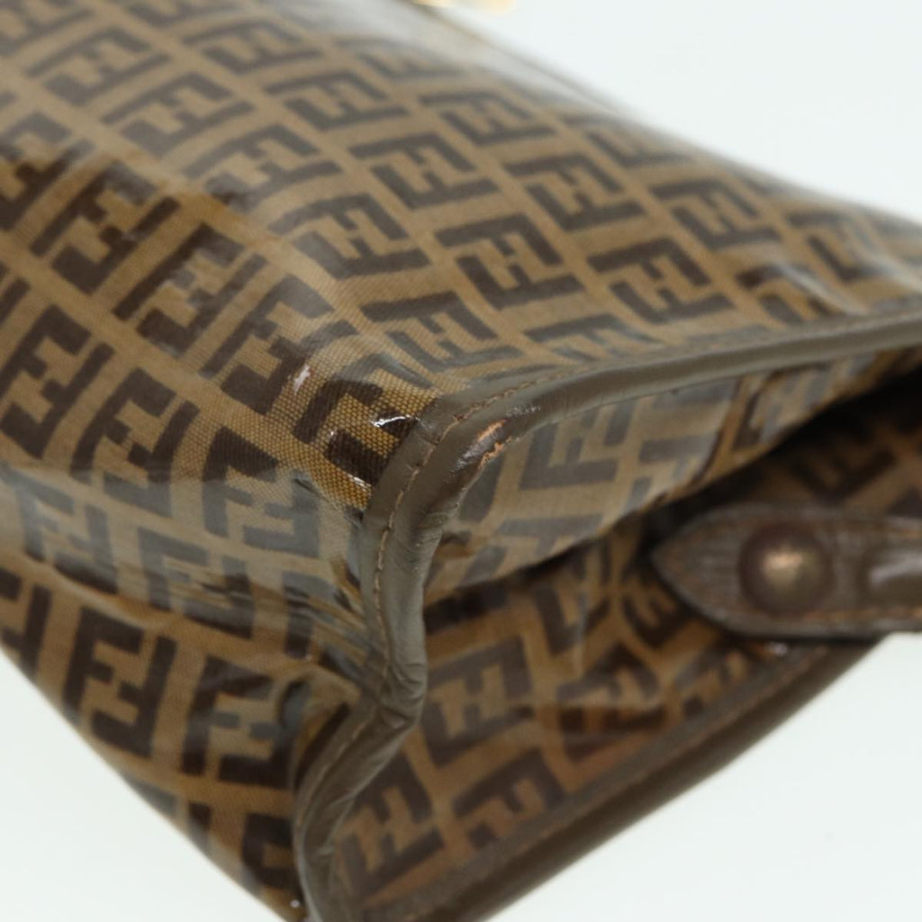FENDI Zucchino Canvas Clutch Bag Coated Canvas Beigefm3587