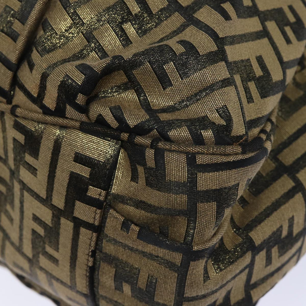 FENDI Zucca Canvas Chain Hand Bag Goldfm3589