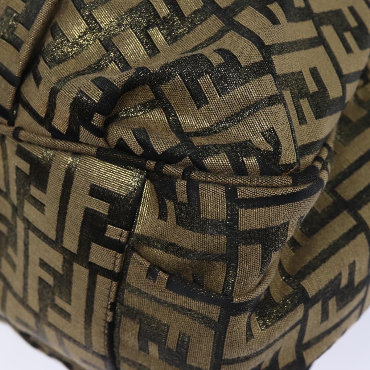 FENDI Zucca Canvas Chain Hand Bag Goldfm3589