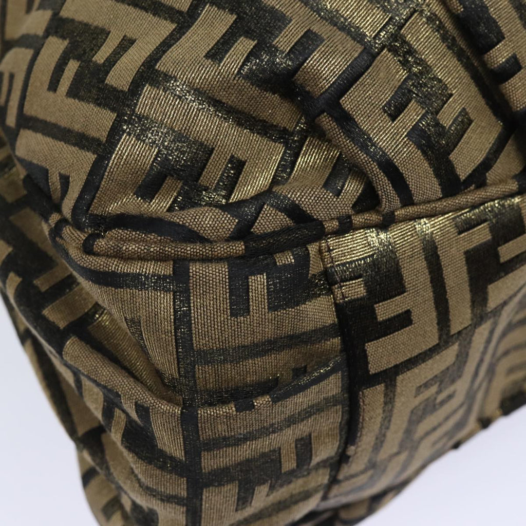 FENDI Zucca Canvas Chain Hand Bag Goldfm3589