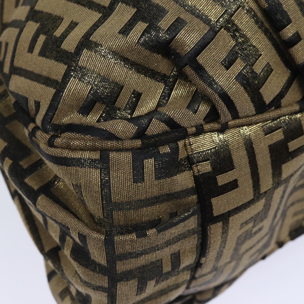 FENDI Zucca Canvas Chain Hand Bag Goldfm3589