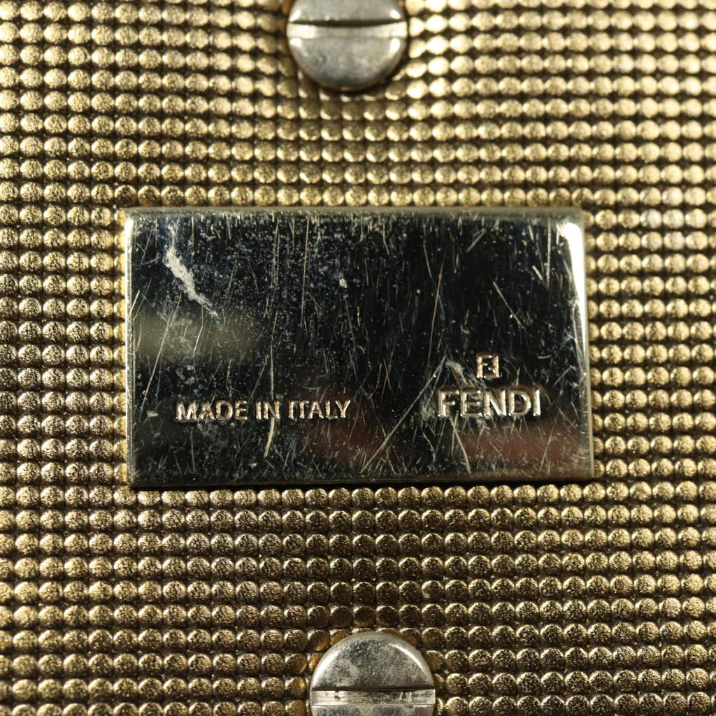 FENDI Zucca Canvas Chain Hand Bag Goldfm3589