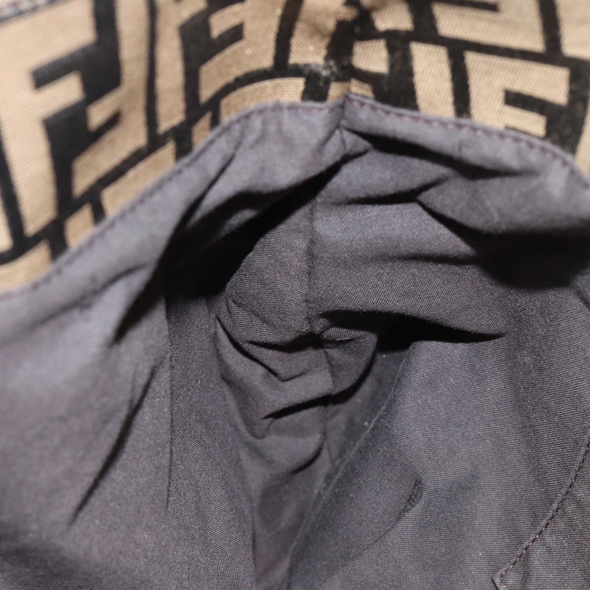 FENDI Zucca Canvas Chain Hand Bag Goldfm3589