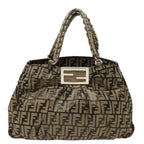 FENDI Zucca Canvas Chain Hand Bag Goldfm3589