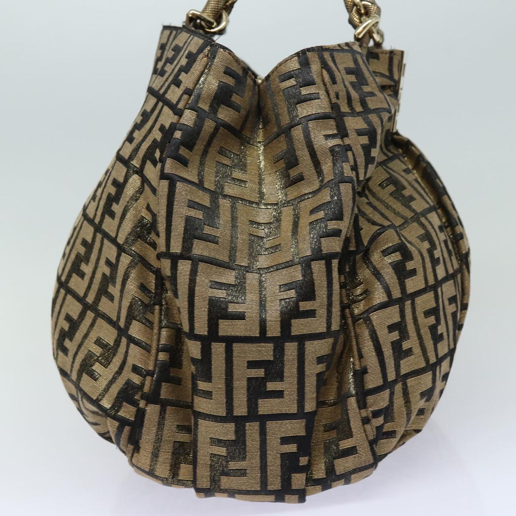 FENDI Zucca Canvas Chain Hand Bag Goldfm3589