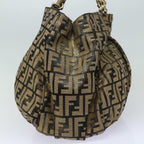 FENDI Zucca Canvas Chain Hand Bag Goldfm3589