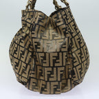 FENDI Zucca Canvas Chain Hand Bag Goldfm3589