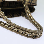FENDI Zucca Canvas Chain Hand Bag Goldfm3589
