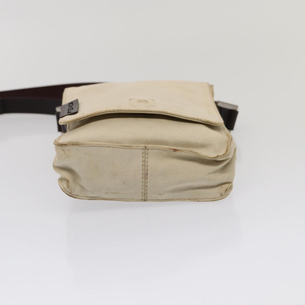 FENDI Canvas Shoulder Bag Beigefm3657