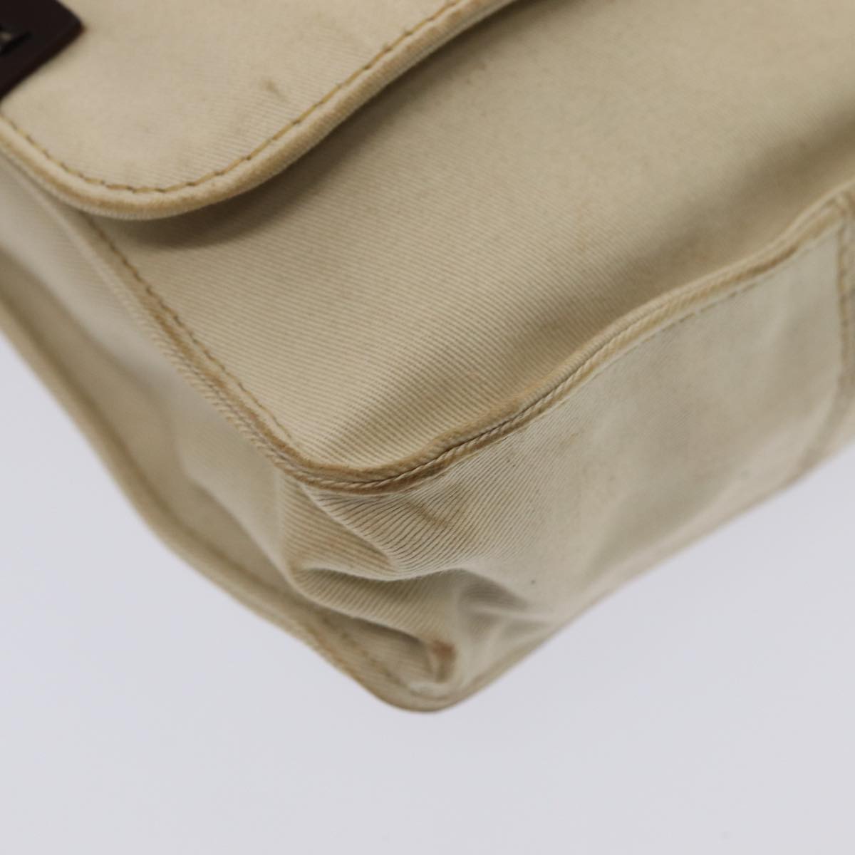 FENDI Canvas Shoulder Bag Beigefm3657