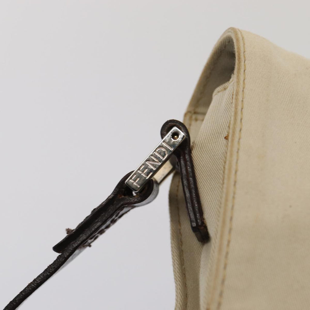 FENDI Canvas Shoulder Bag Beigefm3657