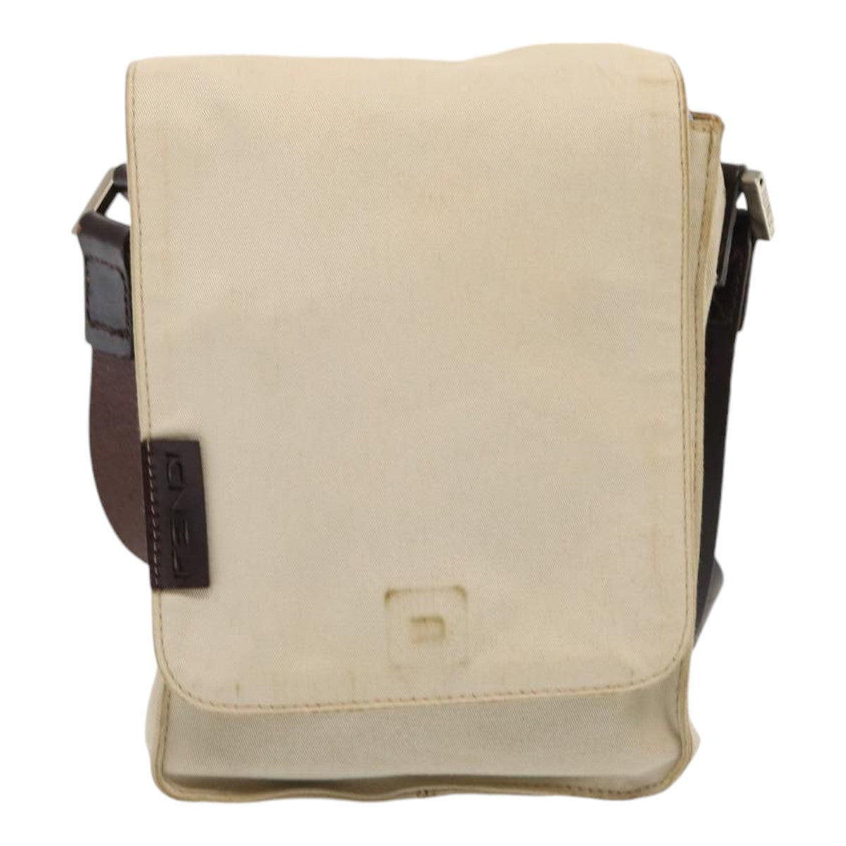 FENDI Canvas Shoulder Bag Beigefm3657