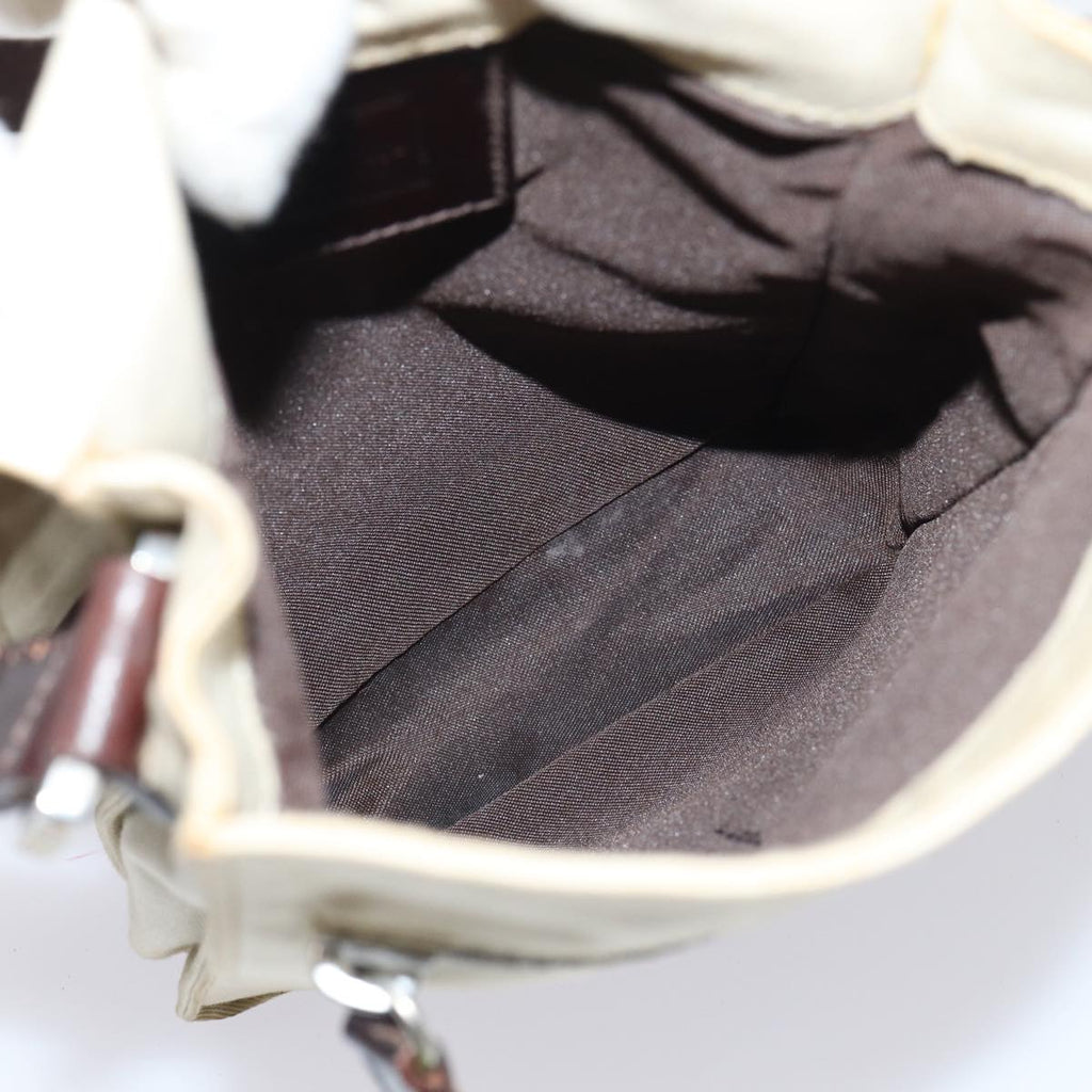 FENDI Canvas Shoulder Bag Beigefm3657