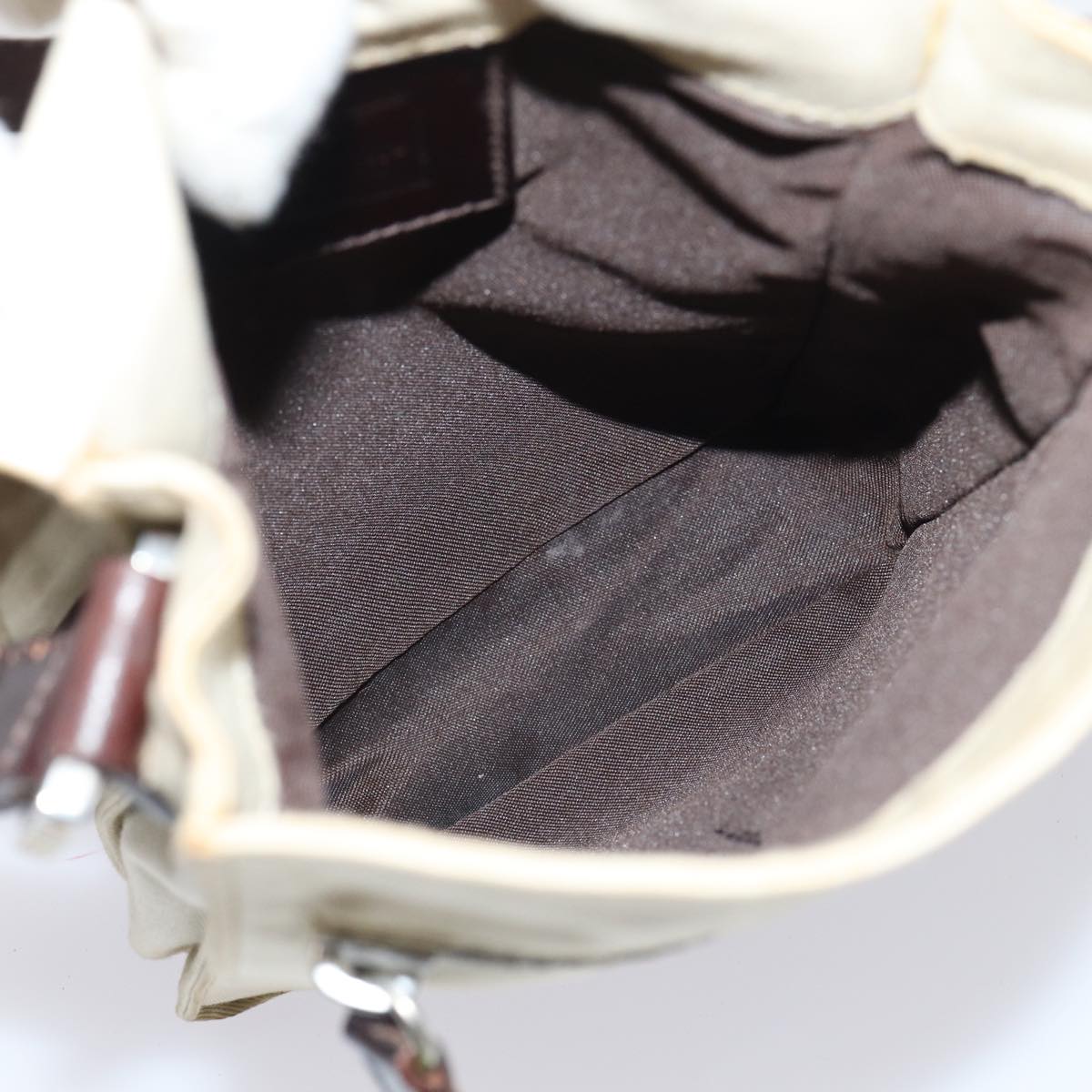 FENDI Canvas Shoulder Bag Beigefm3657