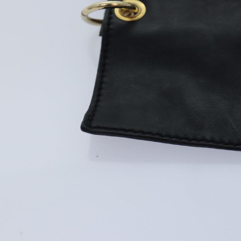 FENDI Zucca Canvas Shoulder Bag Leather Black Goldfm3729