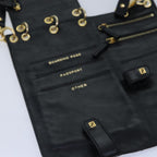 FENDI Zucca Canvas Shoulder Bag Leather Black Goldfm3729