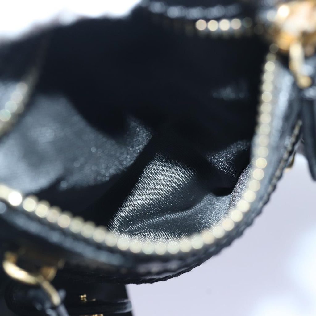 FENDI Zucca Canvas Shoulder Bag Leather Black Goldfm3729