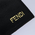 FENDI Zucca Canvas Shoulder Bag Leather Black Goldfm3729