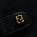 FENDI Zucca Canvas Shoulder Bag Leather Black Goldfm3729