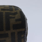 FENDI Zucca Canvas Pouch Brown Black Silverfm3759
