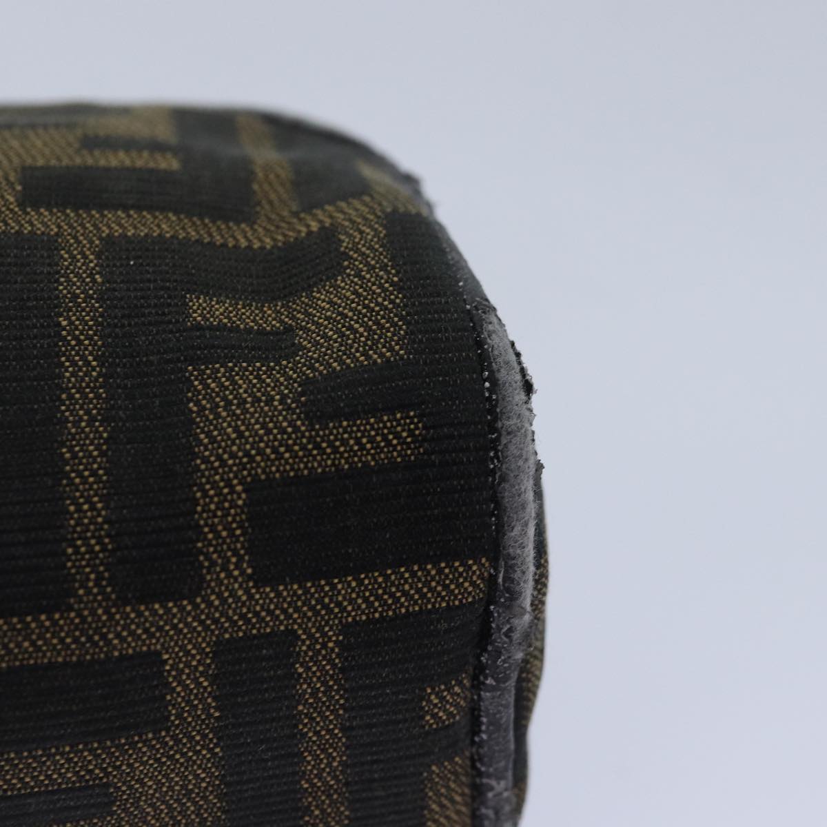FENDI Zucca Canvas Pouch Brown Black Silverfm3759