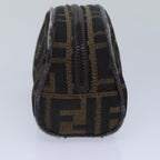 FENDI Zucca Canvas Pouch Brown Black Silverfm3759