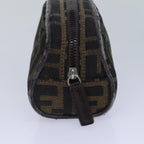 FENDI Zucca Canvas Pouch Brown Black Silverfm3759