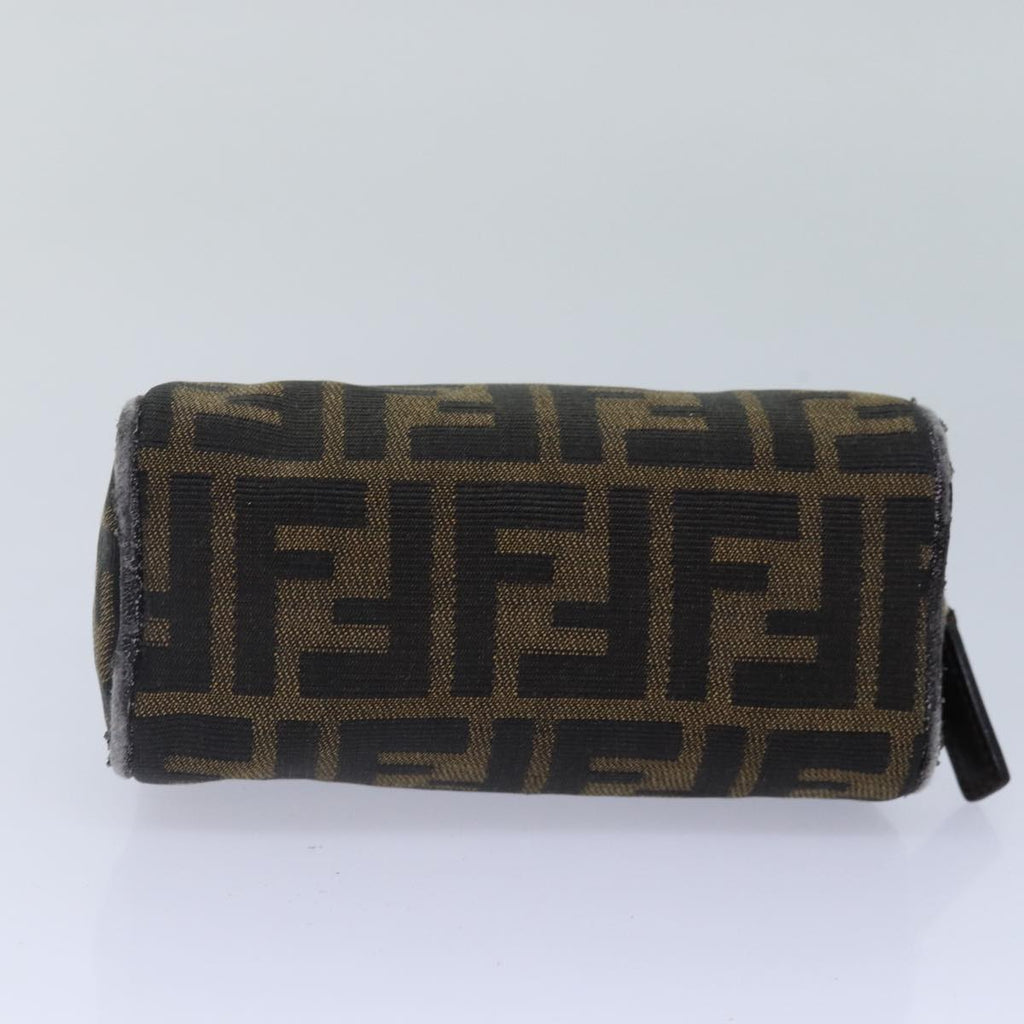 FENDI Zucca Canvas Pouch Brown Black Silverfm3759