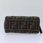 FENDI Zucca Canvas Pouch Brown Black Silverfm3759
