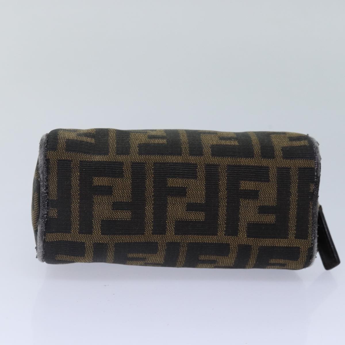 FENDI Zucca Canvas Pouch Brown Black Silverfm3759