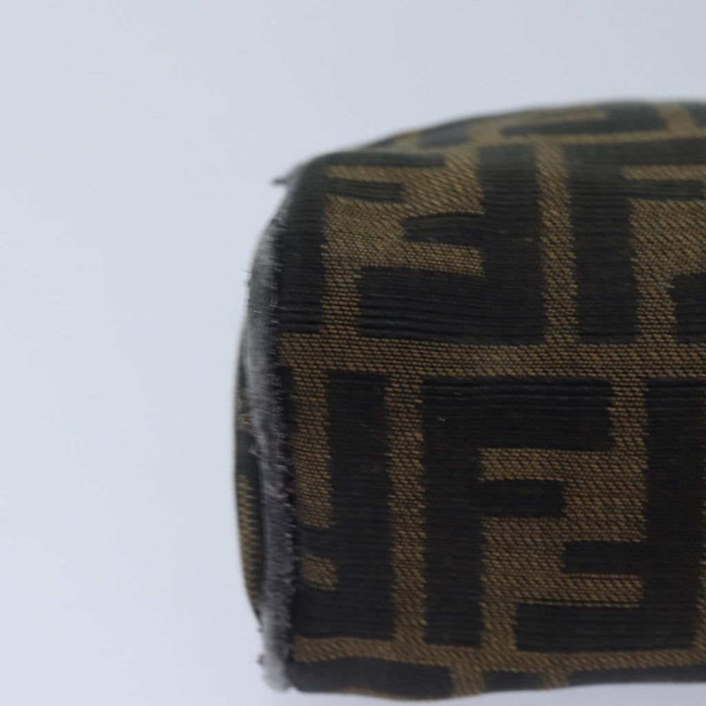 FENDI Zucca Canvas Pouch Brown Black Silverfm3759